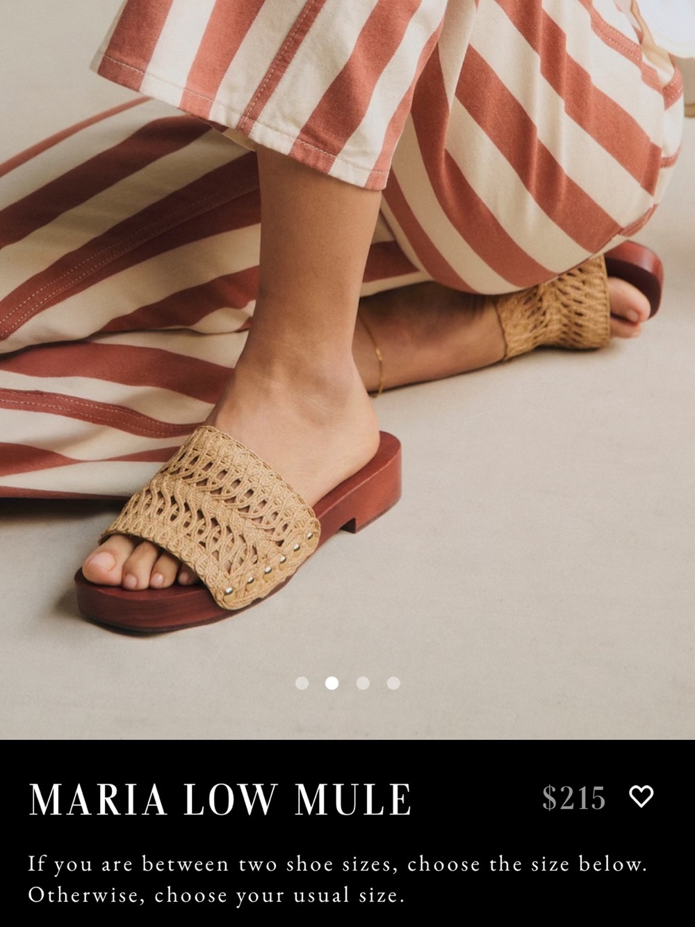 Sezane Maria Low Mule in Natural Woven and Terracotta